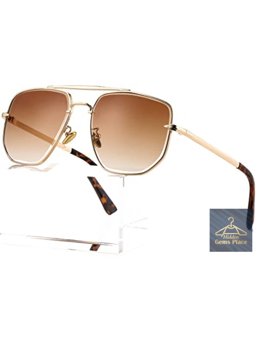 Oversized Square Aviator Sunglasses for Men Women UV400 Protection Polarized